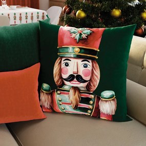 INTERMEDIC SK Obliečka na vankúš Velvet Luskáčik - zelený 45x45 cm