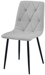 Set troch jedálenských stoličiek LIBRA svetlosivé / čierne nohy (3 ks)