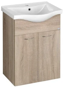 Aqualine Aqualine, KERAMIA FRESH umývadlová skrinka 51,1x74x34cm, dub platin, 50058