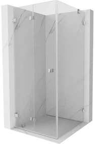 Mexen Lunar-F, skladací sprchový kút ľavý 90 x 90 cm, 8mm číre sklo, chrómový profil, 836-090-090-01-00-L