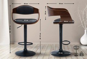 2x Barová stoličkaKingston B - koženka, čierny rám - orech/čierna