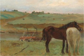 Obraz - Edgar Degas, Horses in a Meadow, reprodukcia (90x60 cm)