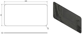 Sapho Sapho, ISHAPE Zrkadlo 1000x500mm, zaoblené rohy, bez uchytenia, AG510