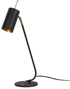 Čierna/v zlatej farbe stolová lampa s kovovým tienidlom (výška 55 cm) Sivani – Opviq lights
