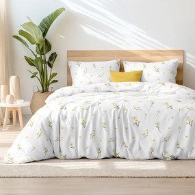 Goldea bavlnené posteľné obliečky - harmanček 140 x 200 a 70 x 90 cm