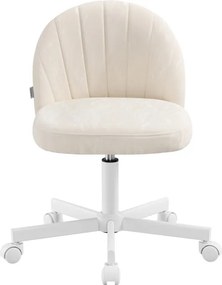 Kozmetická stolička s kolieskami OBGB35027W101 krémová / biela