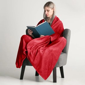 Červená deka z mikrovlákna DecoKing Mic, 160 × 210 cm