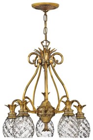 Hinkley HK-PLANTATION5-BB - Luster na reťazi PLANTATION 5xE27/60W/230V zlatá