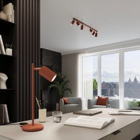 Závesné svietidlo Karbon, 1x okrovo červené kovové tienidlo