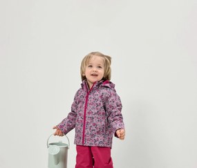 Detská termobunda do dažďa s flísovou podšívkou, kvietkovaná