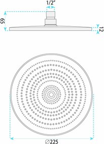Rea JS-021, okrúhla dažďová sprchová hlavica, Ø 22,5 cm, zlatá lesklá, REA-P0390