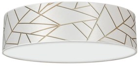 Stropné svietidlo Ziggy Round, 1x biele/zlaté textilné tienidlo, (biele plexisklo), (fi 50 cm)