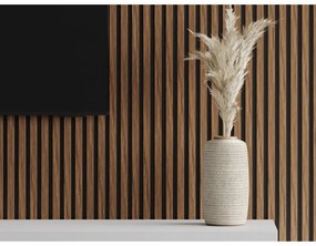 Mexen Lam-F, akustické stenové lamely 275 × 30 cm, plstený podklad 8 mm, technická dyha, mahagón rubínový, S105-275307-3015-013