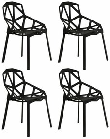 Sada moderných stoličiek - 4ks | čierna