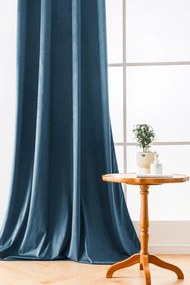 Petrolejový zatemňovací záves VELVET 135x250 cm Zavesenie: Kovové krúžky