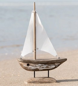 Ib Laursen Drevená dekorácia Ship Nautico White