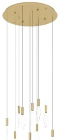 Eglo 390359-LED Stmievateľný luster na lanku MIRADOR 10xLED/3W/230V pr. 58cm zlatá
