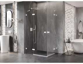 Mexen Lunar Duo, výklopný sprchový kút 85 x 75 cm, 8mm číre sklo, biely profil, 834-085L-075P-20-00