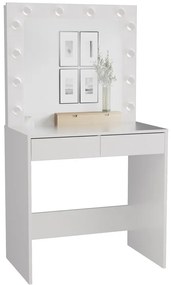 Toaletný stolík Micras 1 (biela) (so zrkadlom) (s LED osvetlením). Akcia -19%. Vlastná spoľahlivá doprava až k Vám domov. 1132473