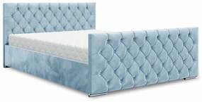 Manželská posteľ 180 cm Velva (modrá) (s roštom a úložným priestorom). Vlastná spoľahlivá doprava až k Vám domov. 1047185