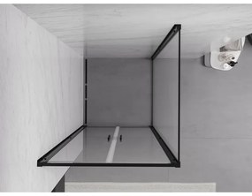 Mexen Exo, sprchovací kút s krídlovým dverami 80 x 80 cm, 6mm číre sklo, čierny profil, 814-080-080-70-00