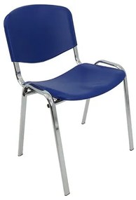 Konferenčná plastová stolička ISO CHROM Biela