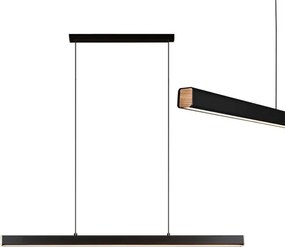 Toolight Toolight, LED závesné svietidlo 80cm, 15W, APP1447-CP, čierna matná, OSW-02391