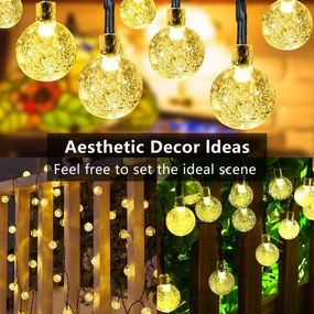 Brilagi - LED solárny dekoračný reťaz BUBBLE 300xLED/8 režimov 30m IP65 teplá biela