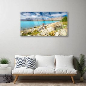 Skleneny obraz More skaly krajina 120x60 cm