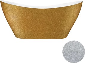 Besco Voľne stojaca vaňa z liateho mramoru Viya Glam 160x70 (170x71) BESCO-Rozmery: 158x70,5, BESCO-Farba: Biela/grafit