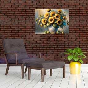 Obraz – Váza so slnečnicami (70x50 cm)