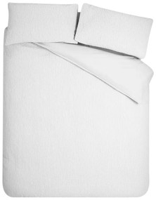Biele krepové obliečky na jednolôžko 135x200 cm Crinkle Seersucker – Catherine Lansfield