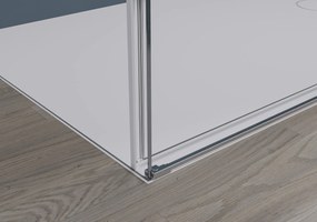 Cerano Santoro, sprchovací kút s posuvnými dverami 140(dvere) x 70(stena) x 195 cm, 6mm číre sklo, chrómový profil, CER-CER-425443
