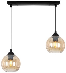 Závesné svietidlo Costa, 2x medové sklenené tienidlo, b