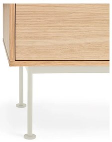 Krémovobiela TV komoda v dubovom dekore Teulat Yoko