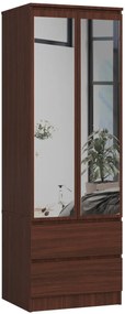 Šatníková skriňa Star so zrkadlom 60 cm wenge