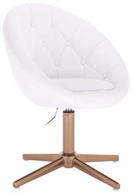 LuxuryForm DESIGN Kreslo VERA na zlatom kríži - biele