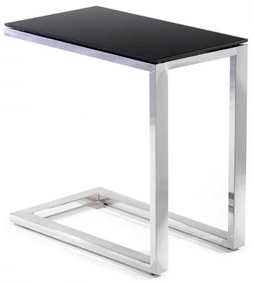 HowHomely Odkladací stolík STIVAR 30x50 cm chróm/čierna DD0126