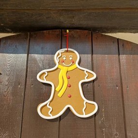 DECOLED Perníkový panáčik, priemer 26,5 x 31 cm, žltá šatka