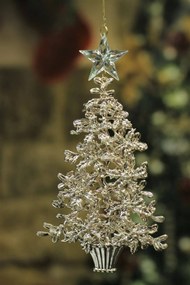 Rose gold závesná ozdoba vianočný stromček 6cm