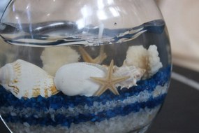 Gelová sviečka s mušľami 14 cm