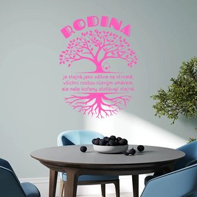 Veselá Stena Samolepka na stenu na stenu Rodina s koreňmi Farba: růžová, Veľkosť: 80 x 60 cm