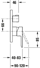 Duravit DC4210012010 - Sprchová batéria pre podomietkovú inštaláciu D-CODE lesklý chróm