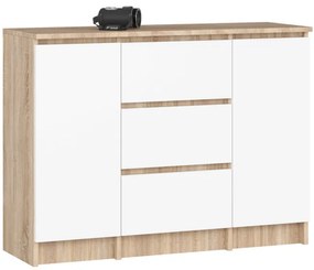 Komoda K100 2D 3SZ dub sonoma / biela