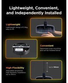 Govee - LED RGBICWW stlmiteľný závesný luster na lane LED/21W/230V Matter Wi-Fi