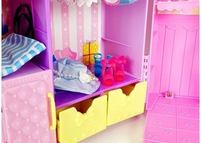 LEAN Toys Šatník so svetlom a zrkadlom pre bábiku 26 cm