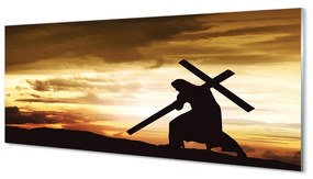 Obraz na akrylátovom skle Jesus cross západ slnka 120x60 cm