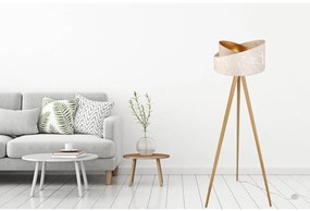 Stojacia lampa Werona 7, 1x krémové textilné tienidlo so vzorom, g, nb