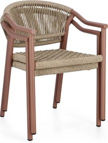 Červená/v prírodnej farbe kovová záhradná stolička Canarias – Bizzotto