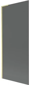Mexen Next L, 1-krídlová vaňová zástena 80 x 150 cm, 6mm šedé sklo, zlatý matný profil, 895-080-000-03-40-55